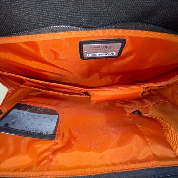 Briggs & Riley Mens Black Nylon Adjustable Strap Spacious Laptop Briefcase Sz L - Picture 11 of 16